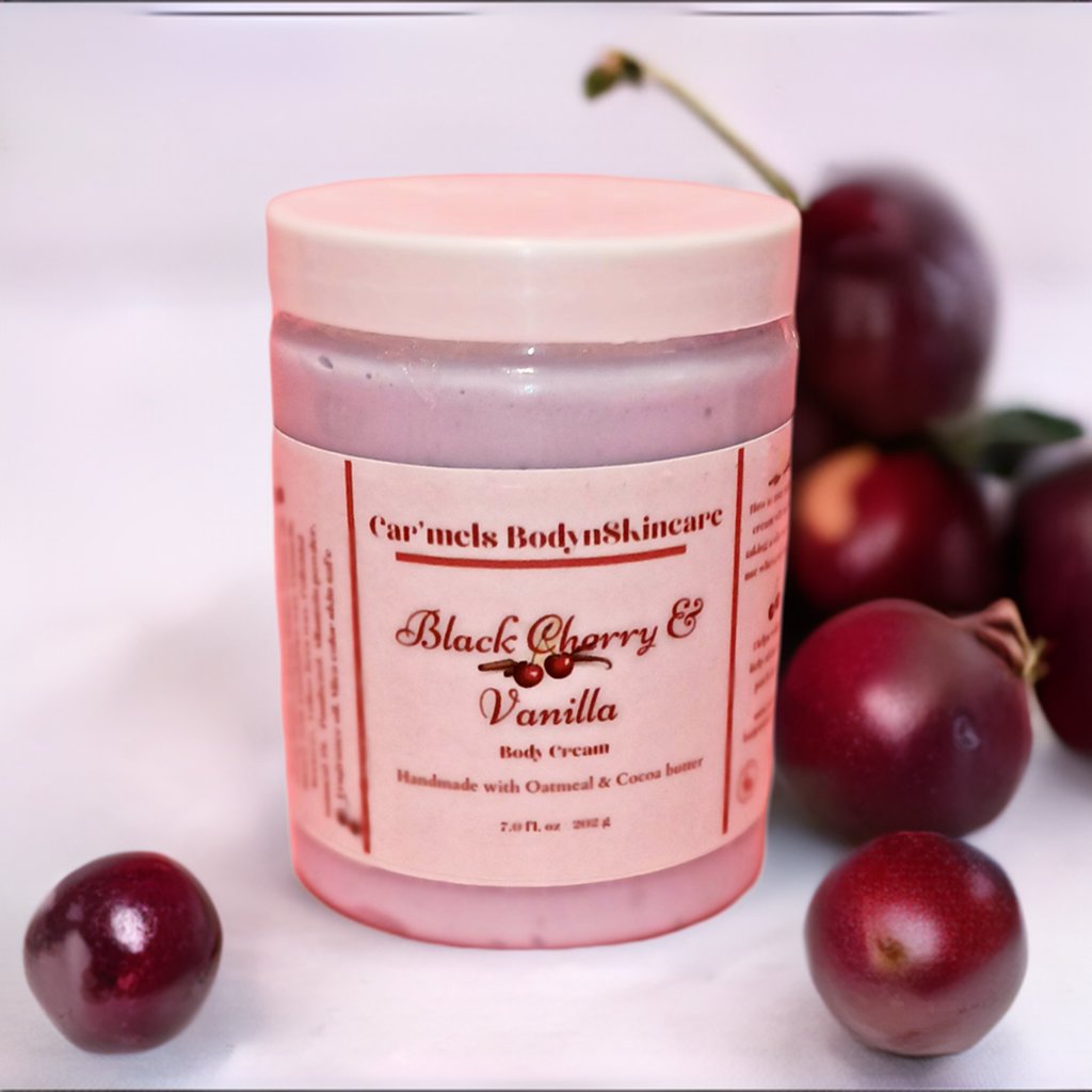 Black Cherry & Vanilla BodynSkincare Body Cream - Car’Mels’ Body-n-Skincare