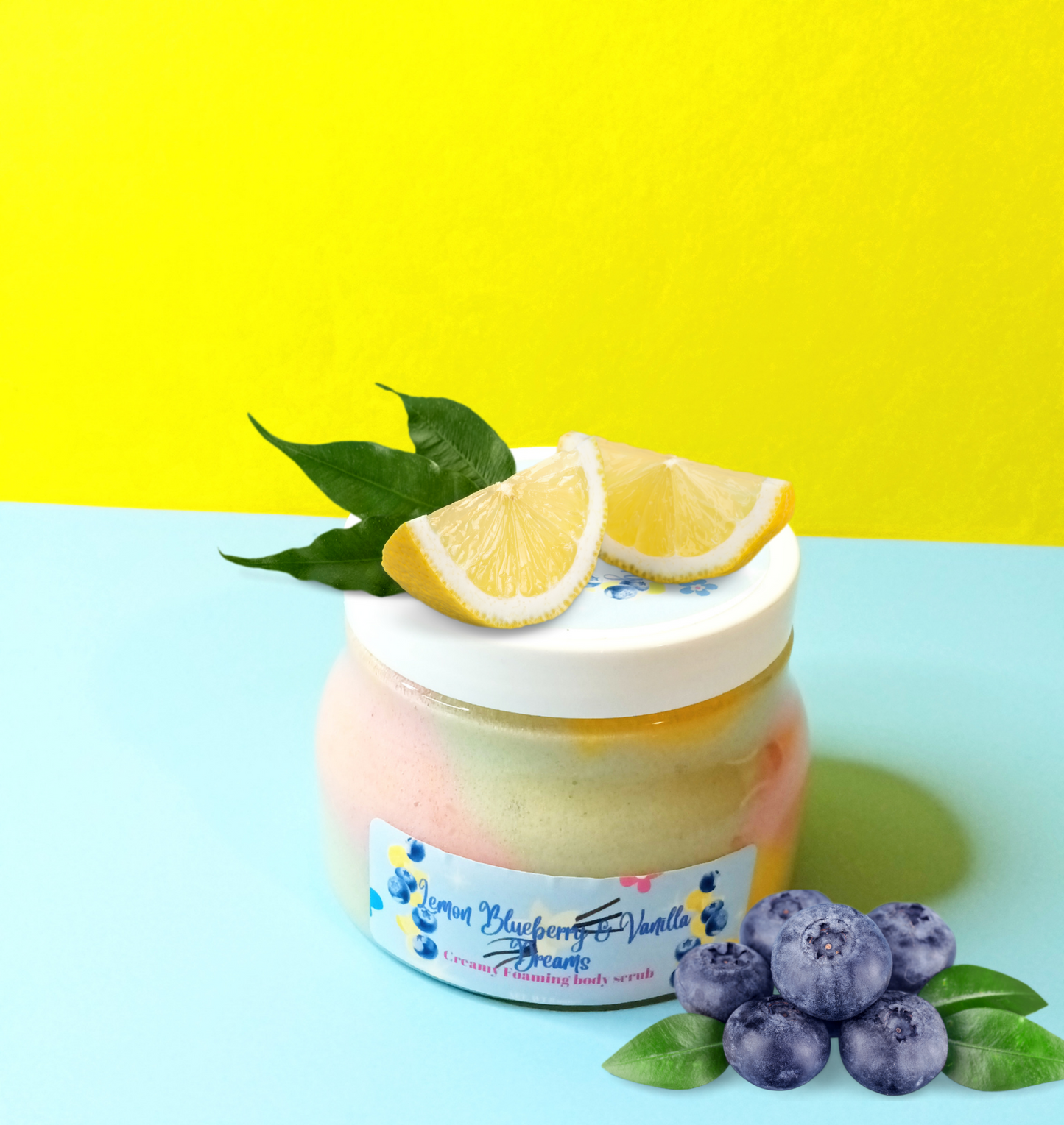 Lemon Blueberry & Vanilla Dreams foaming body scrub - Car’Mels’ Body-n-Skincare