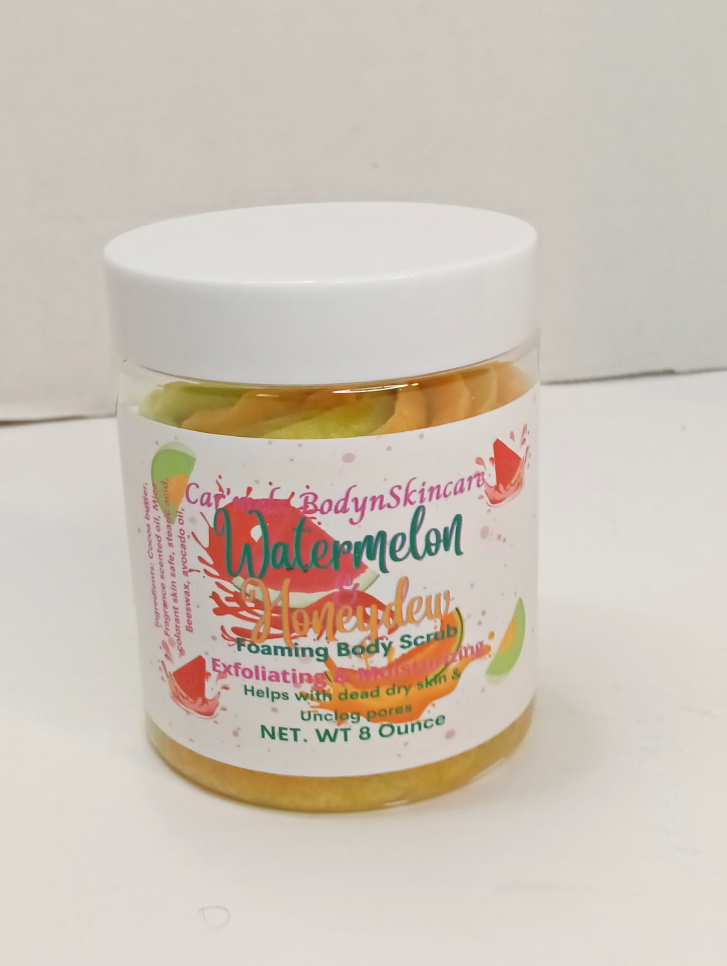 Watermelon & Honeydew Foaming Scrub - Car’Mels’ Body-n-Skincare